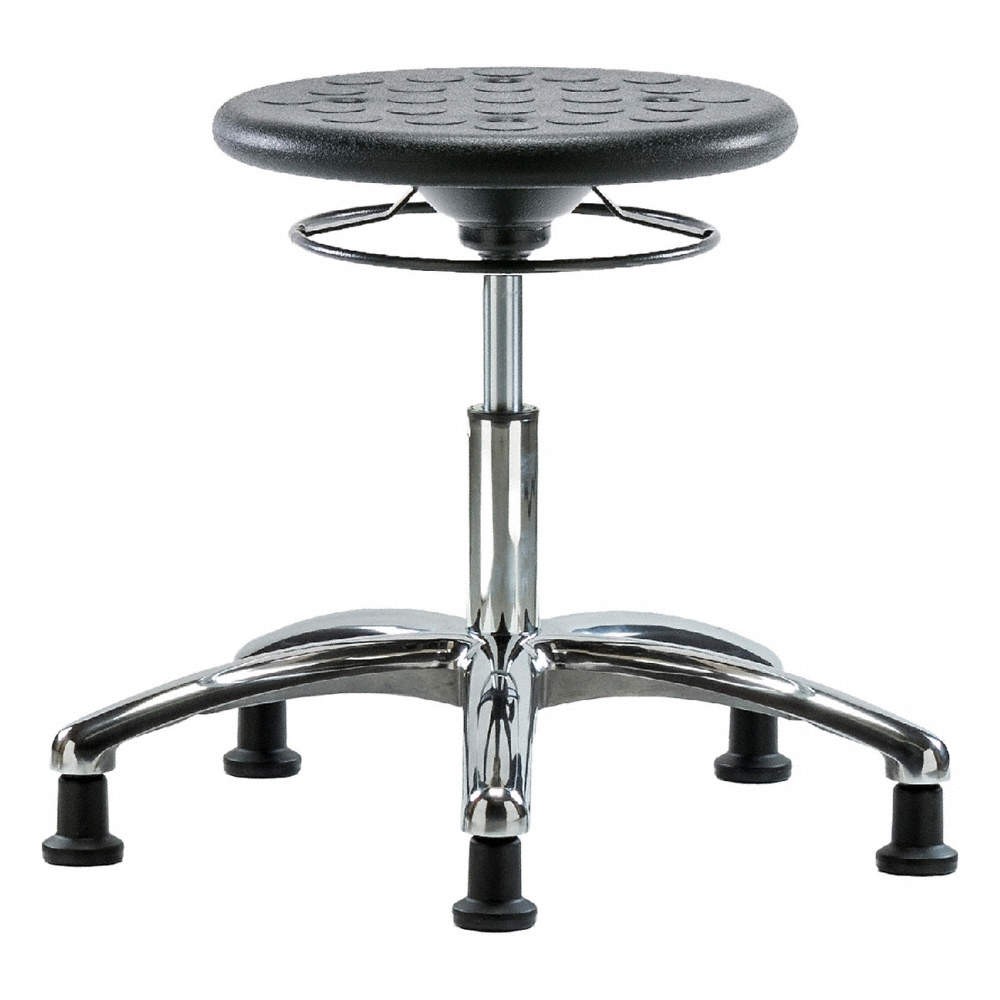 GRAINGER APPROVED  Cleanroom Polyurethane Stool,Black 797R24