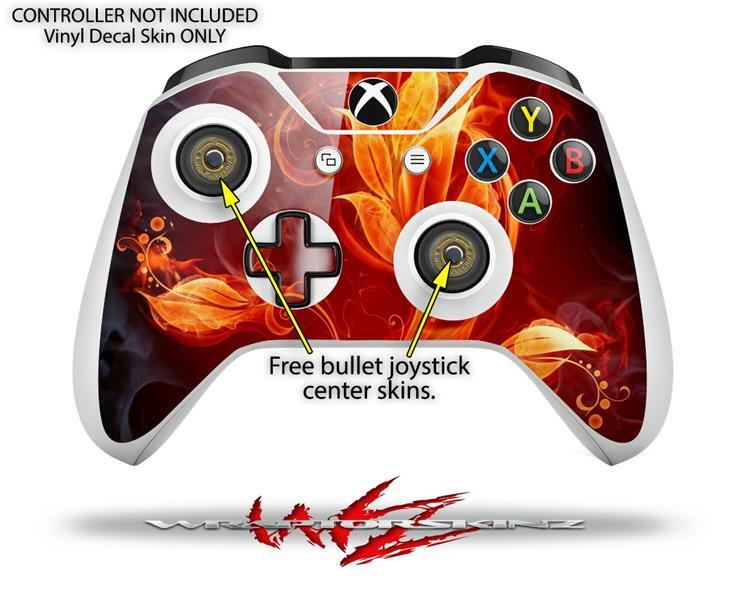 Skin XBOX One S Console Controller Fire Flower
