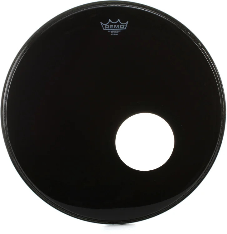 Remo Powerstroke 3 Ebony Drumhead - 20" with 5" Dynamo Installed