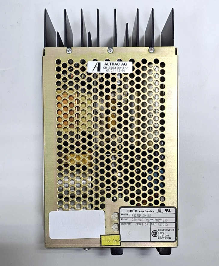 ACDC Electronics RS24N4.5-185 Power Supply – 230V AC Input, 24V DC @ 4.5A | USA