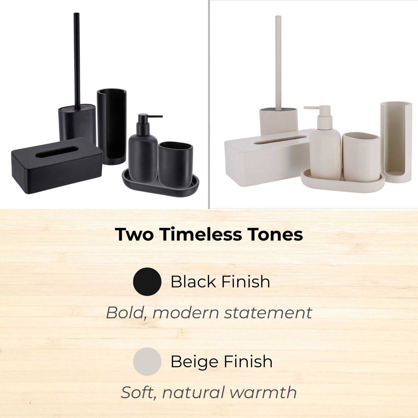 6-Piece Minimalist Bathroom Accessory Set