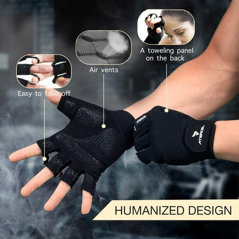 ATERCEL Workout Gloves Unisex Exercise Gloves for Weight Lifting, Size Small