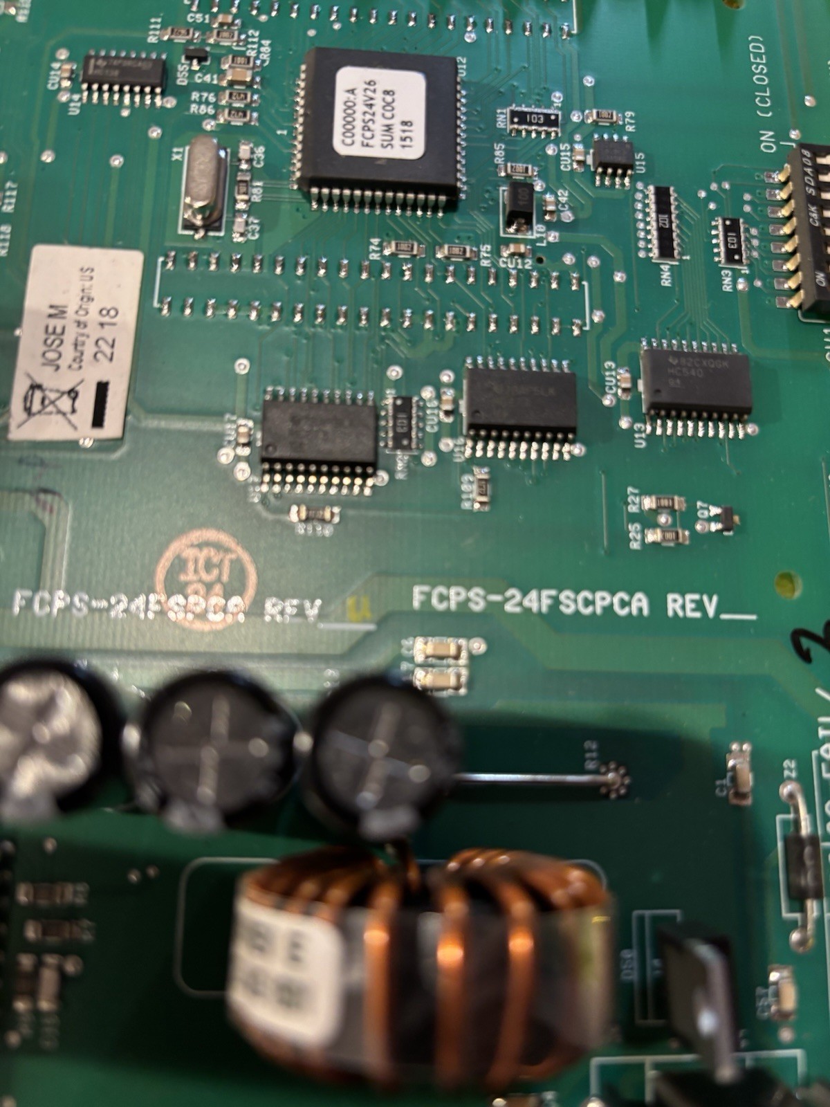 FCPS-24FSPCA Rev U Controller PCB Board Fully Tested