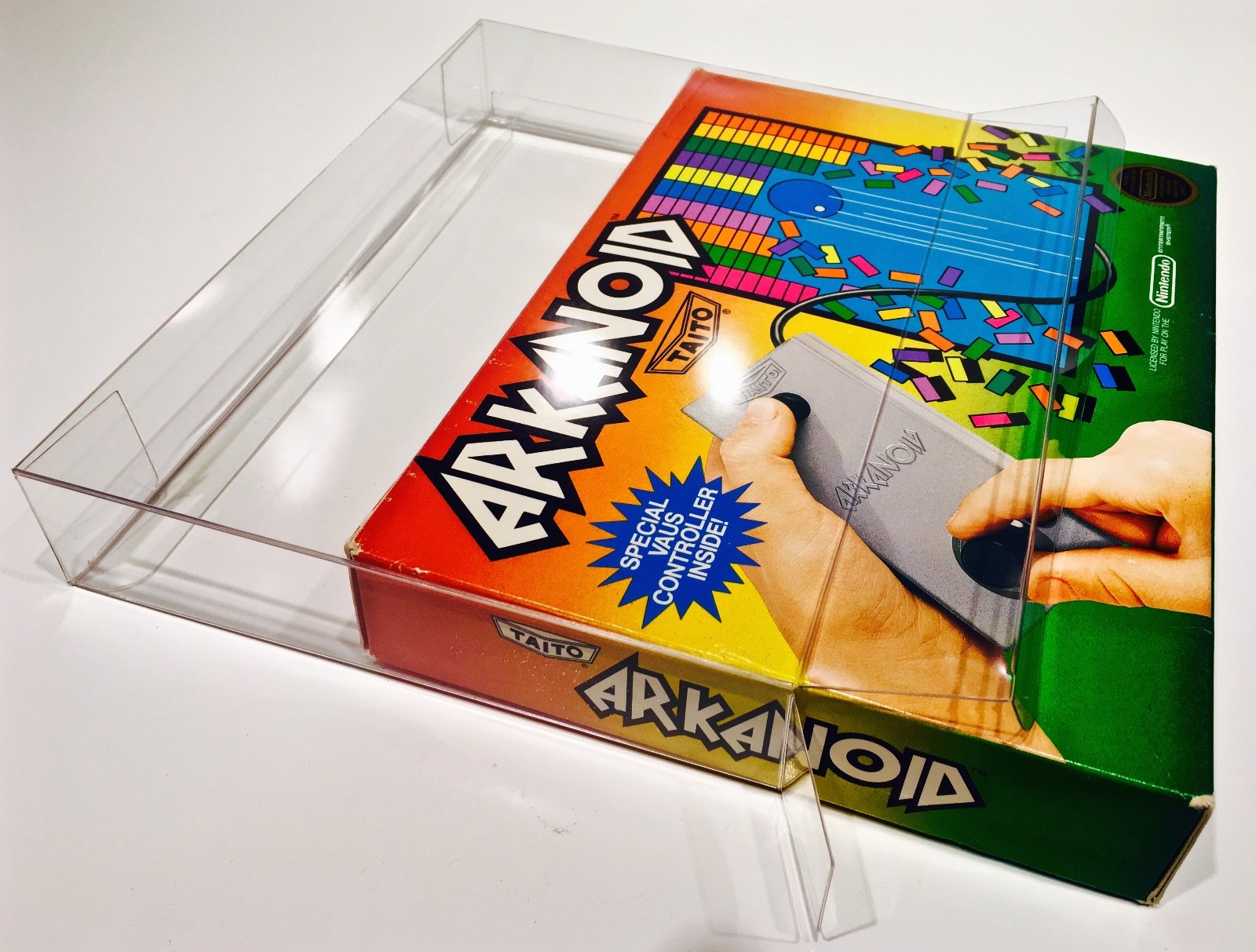 1 Box Protector For ARKANOID NES Game Clear Display Case NINTENDO CIB