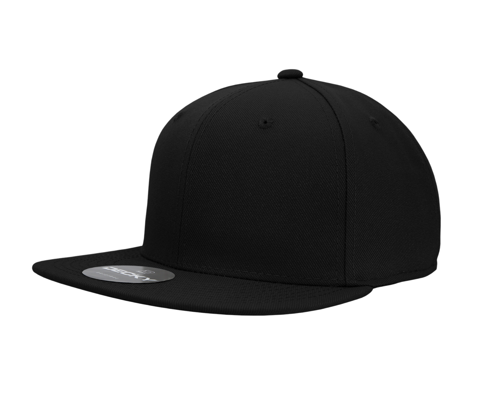 Black Fitted Flat Bill Plain Solid Blank Baseball Ball Cap Caps Hat Hats 9 SIZES