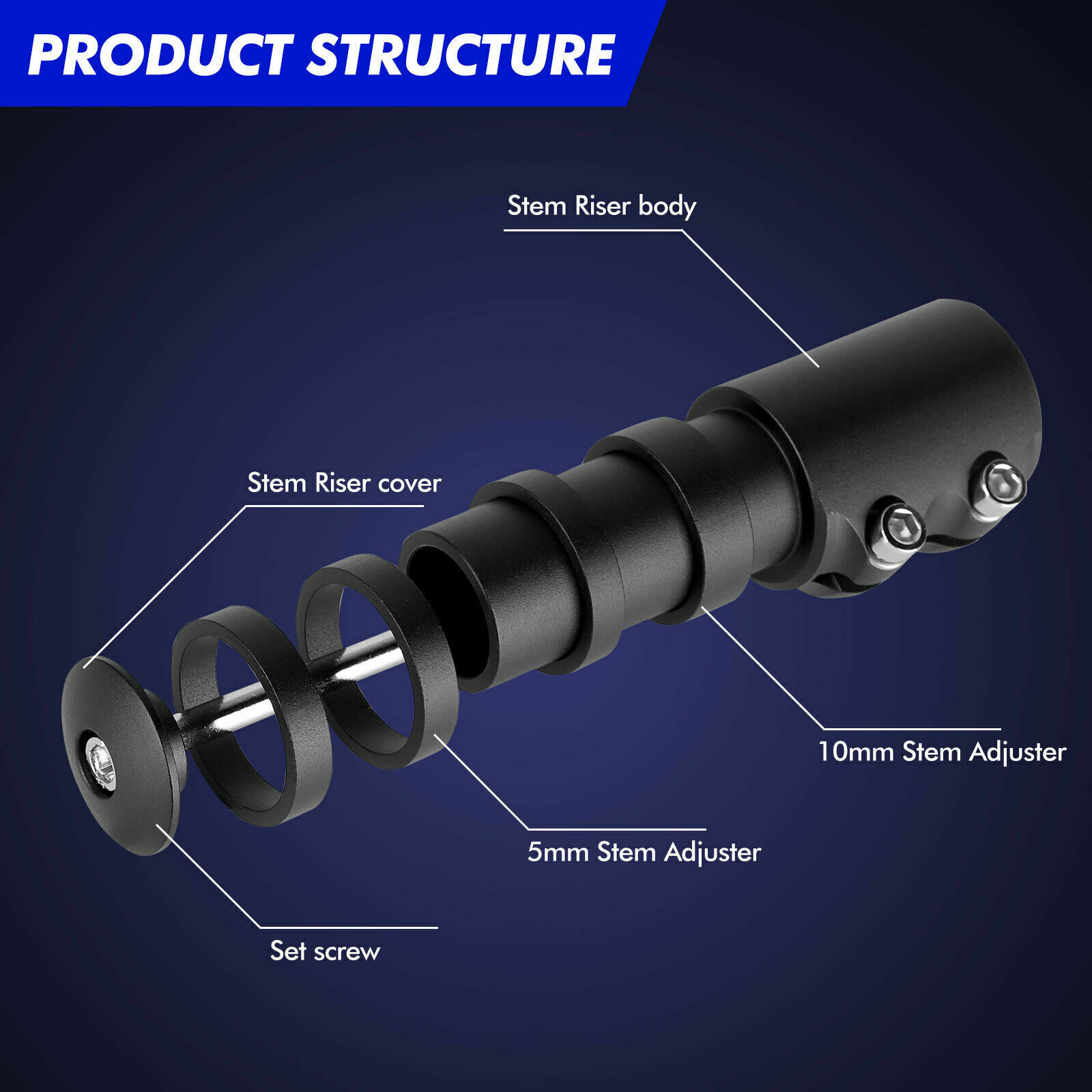 Mountain Bike Handlebar Front Fork Stem Riser Extender Extension Head Up Adaptor