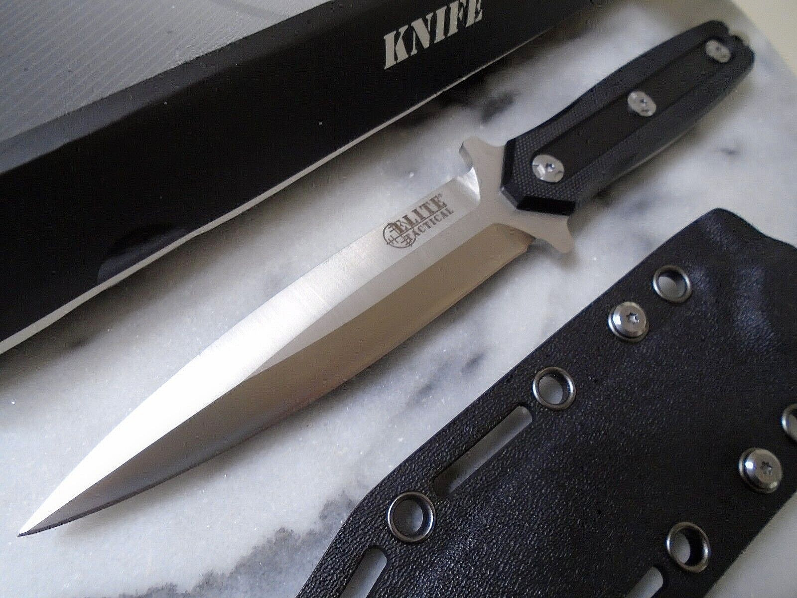 Elite Tactical Incog Dagger Boot Knife Full Tang D2 G10 Kydex Clip ET-FIX009CS
