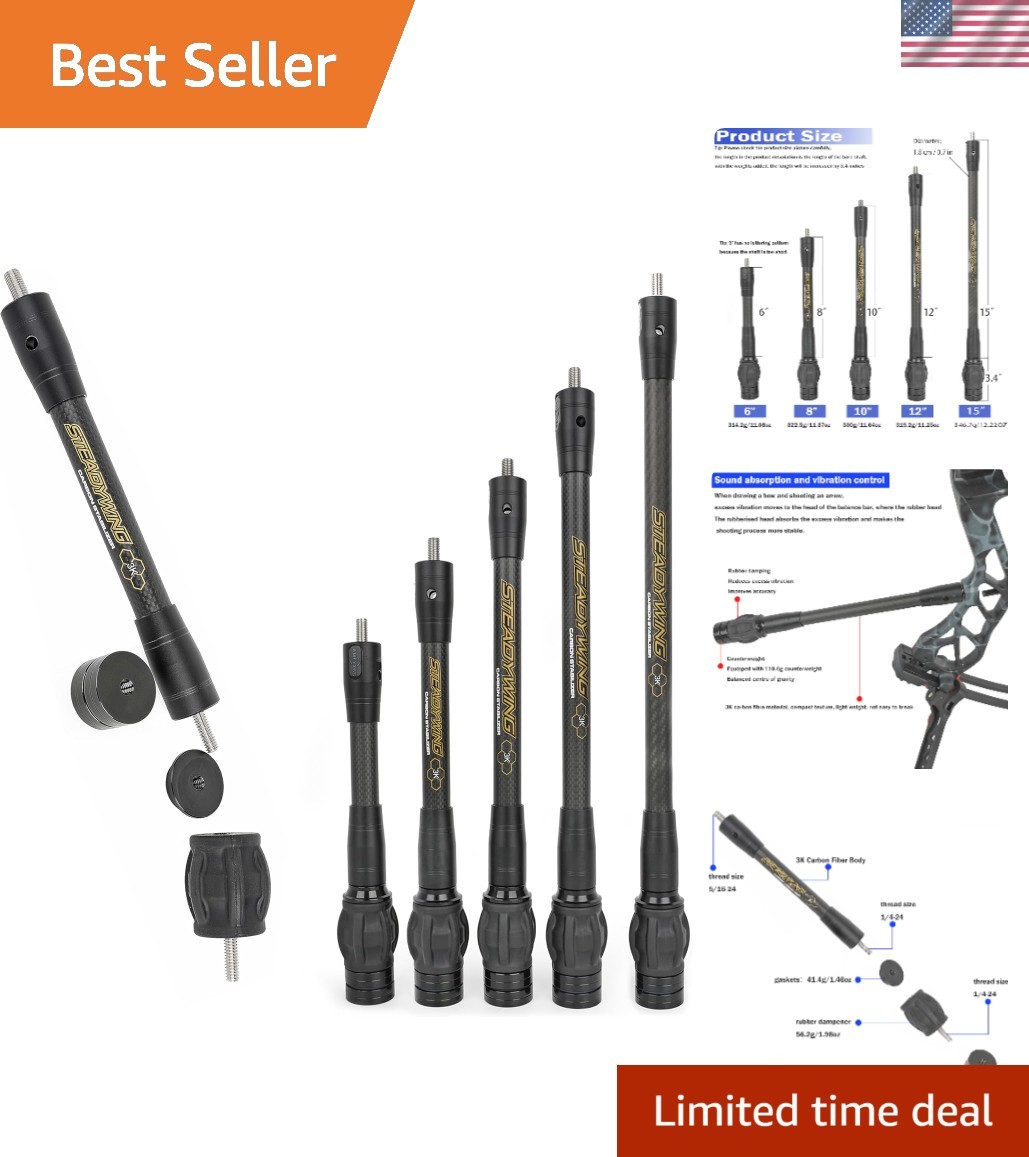 Bow Stabilizer for Compound Bow, Stabilizer Kit, 6" 8" 10" 12" 15", Archery B...