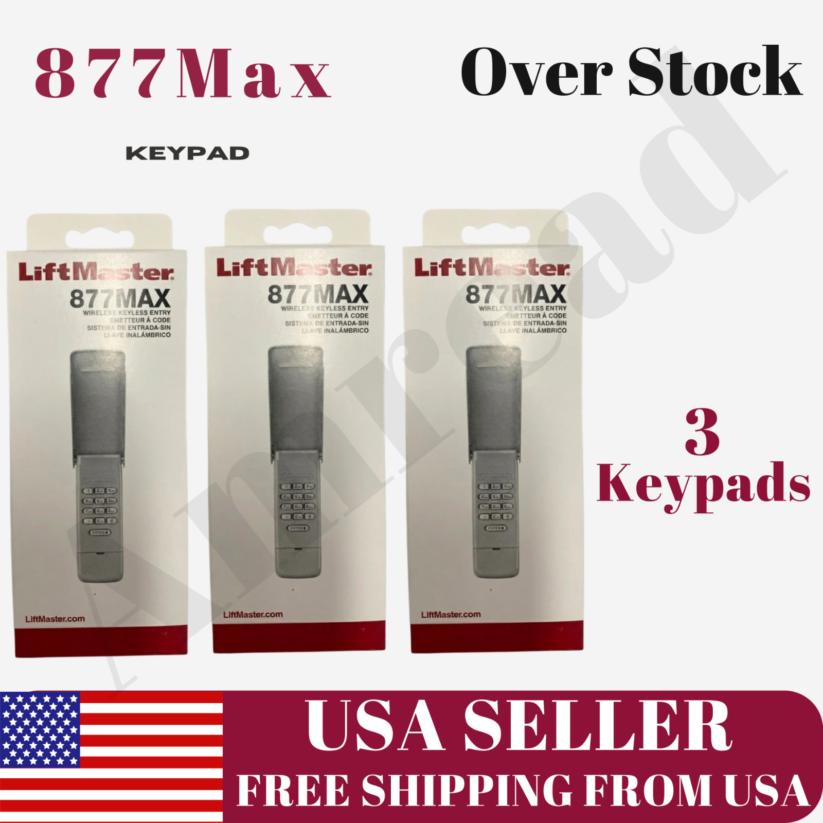 3 Pack 877MAX Wireless Keypads | LiftMaster Garage Door Entry Pads