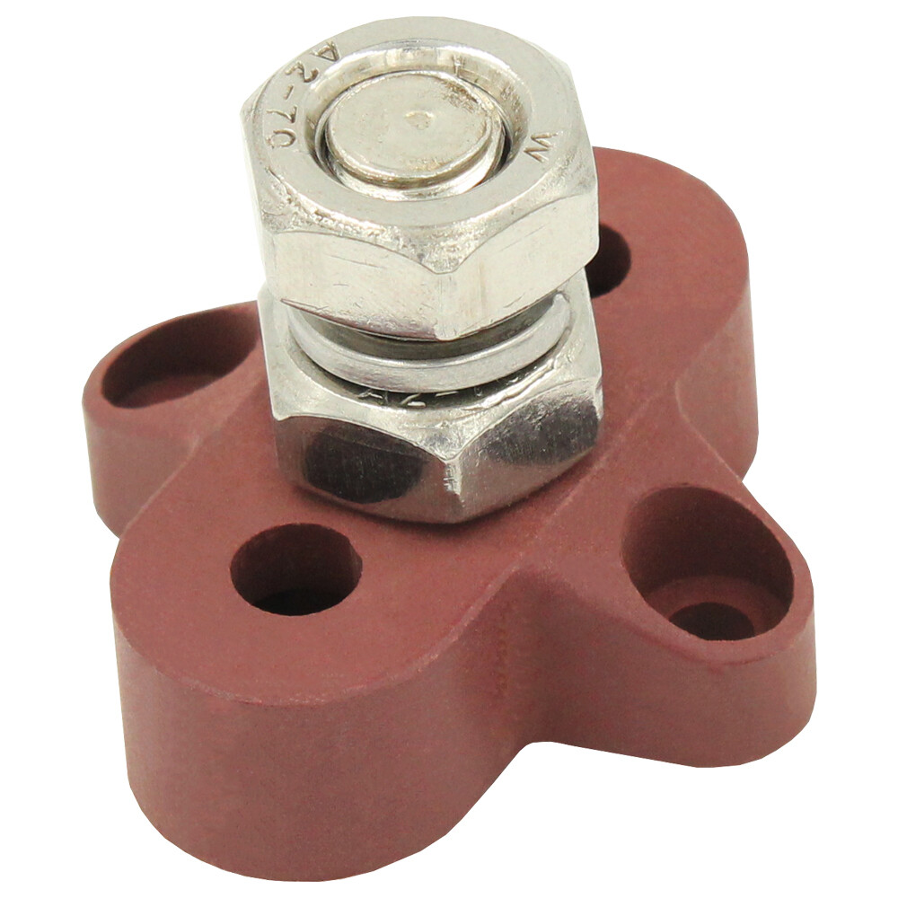 M10 Terminal Post Bus Bar Power Distribution Block Stud Side Mount - Red Black