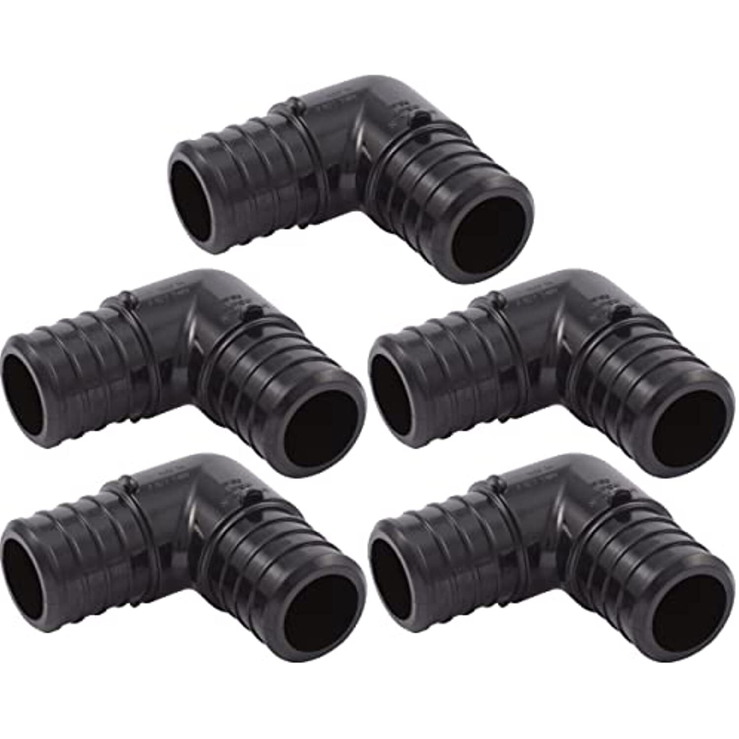 SharkBite 1 Inch Poly Crimp 90 Degree Elbow, Pack of 5, PEX Pipe, PE-RT, UP260A5