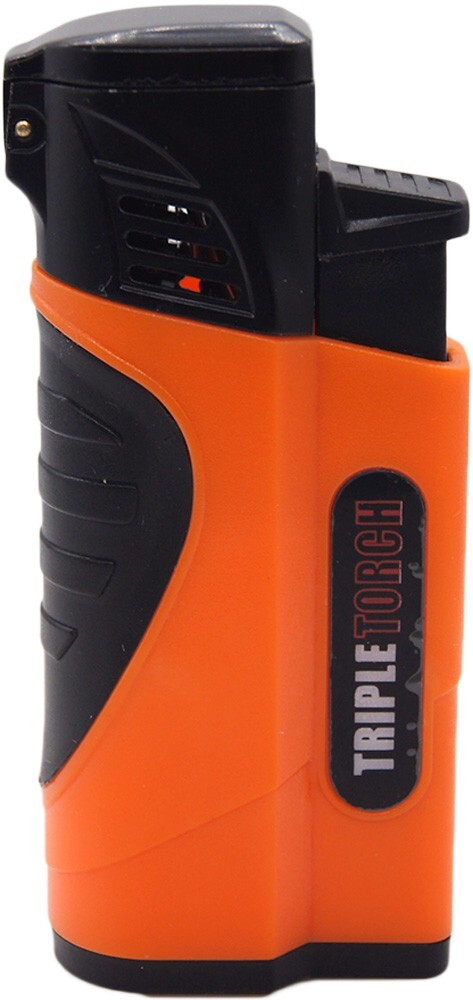 12 PACK Quad Jet Torch Lighter Adjustable Flame W/ Cigar Puncher Solid Color