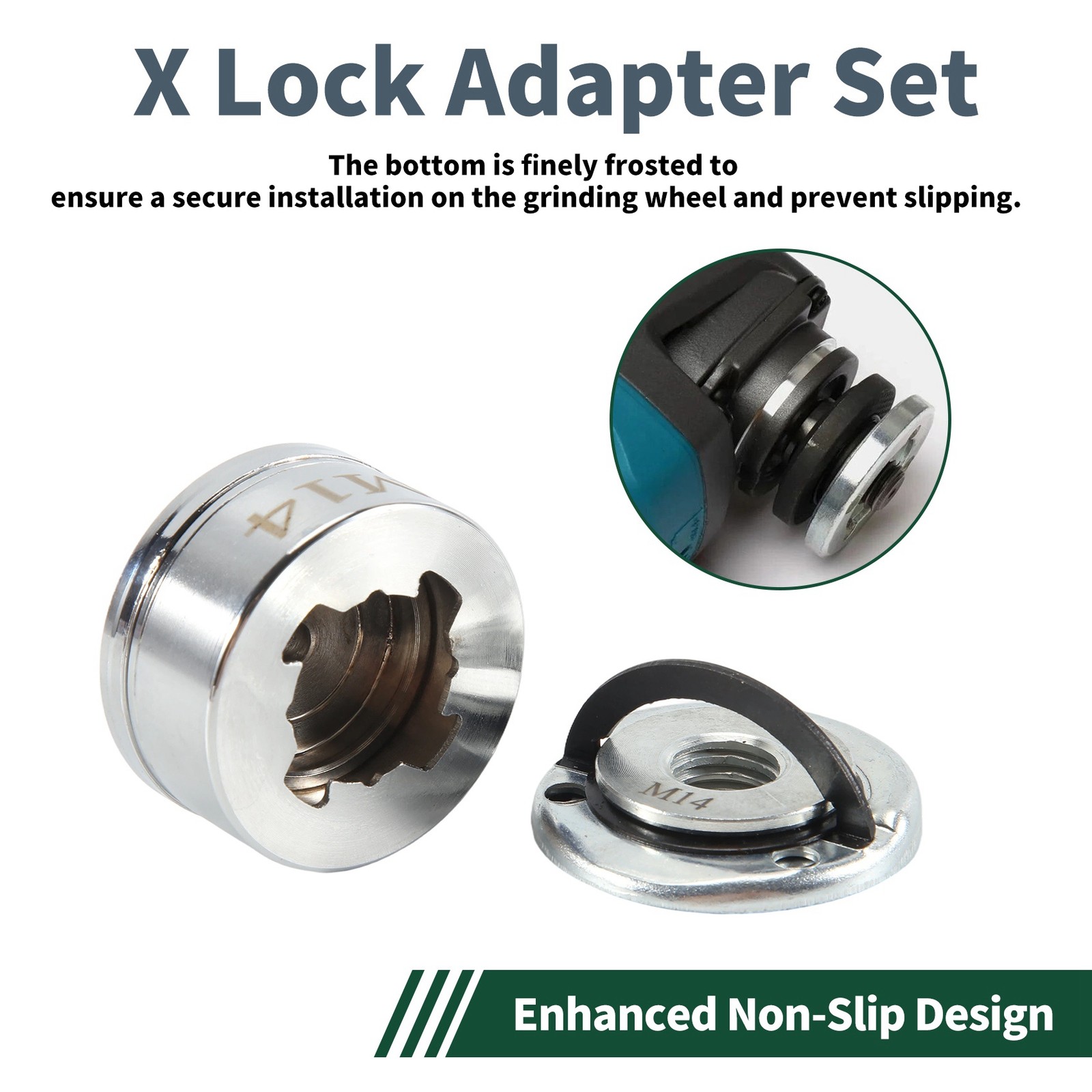 X-Lock Adapter, Grinder Adapter Kit to M14 and 5/8inch Thread, Angle6173