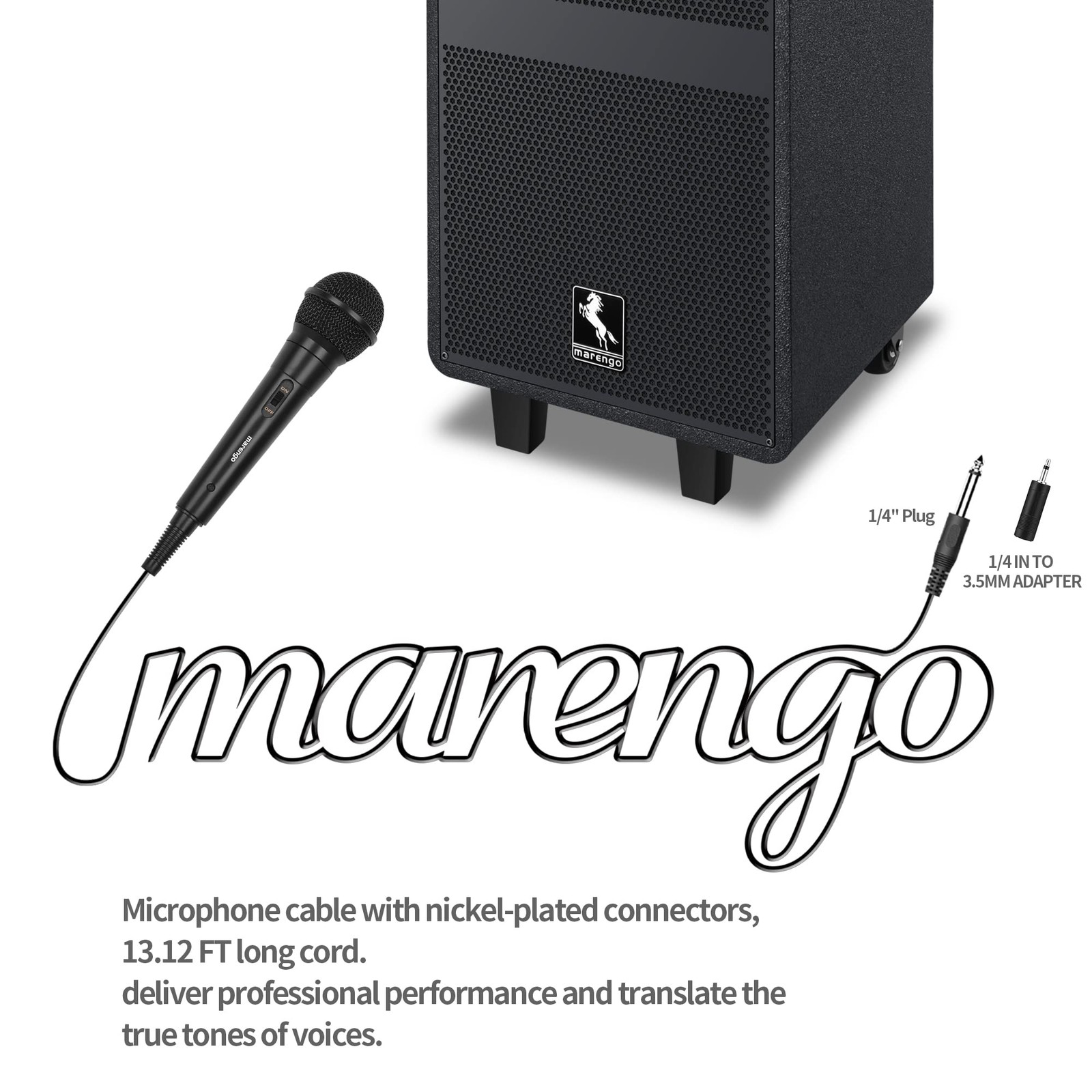 Handheld Wired Microphone, Cardioid Dynamic Vocal Mic with 13ft Cable and ON/