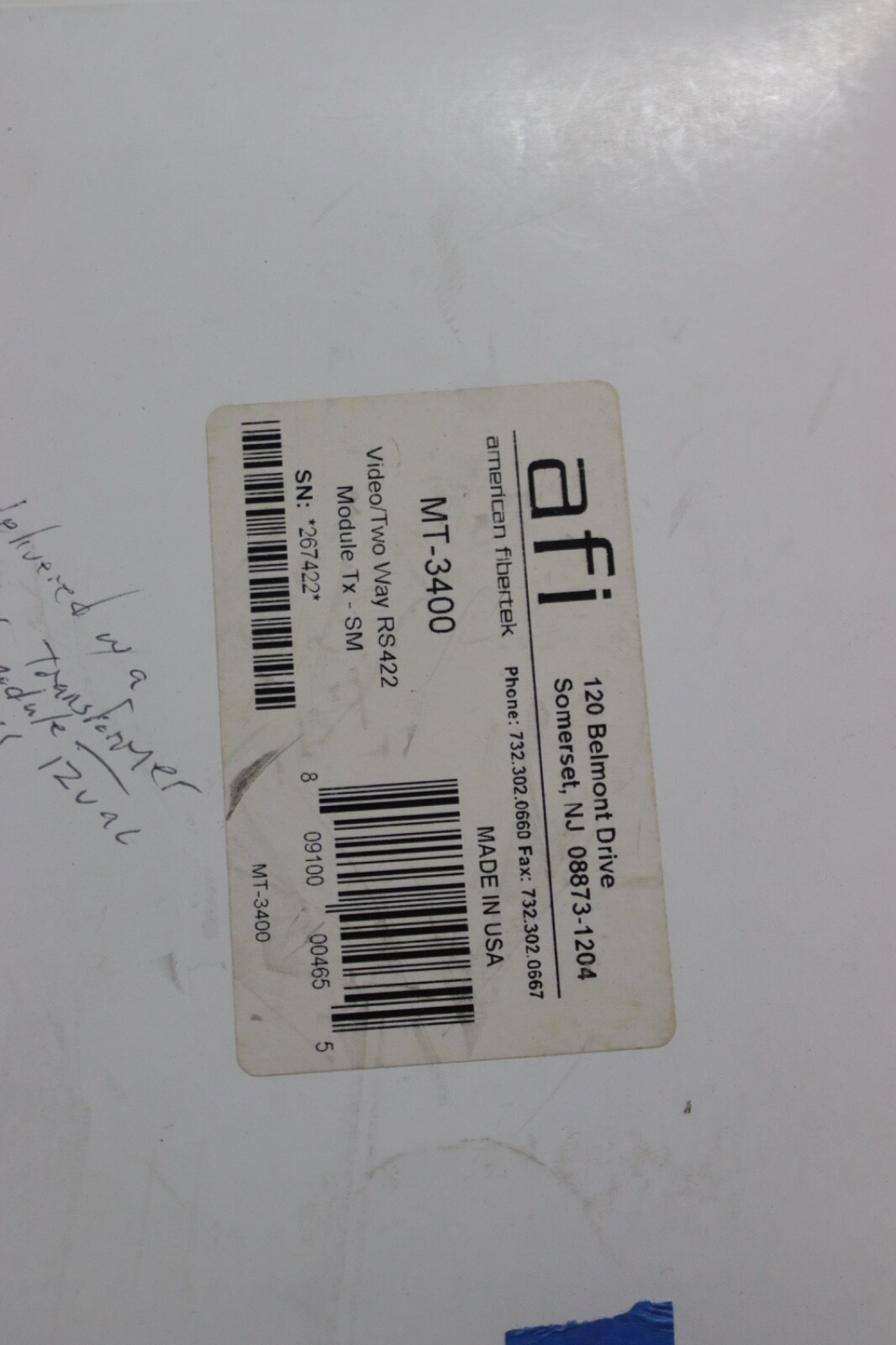 NEW AFI American Fibertek MT-3400 MODULE