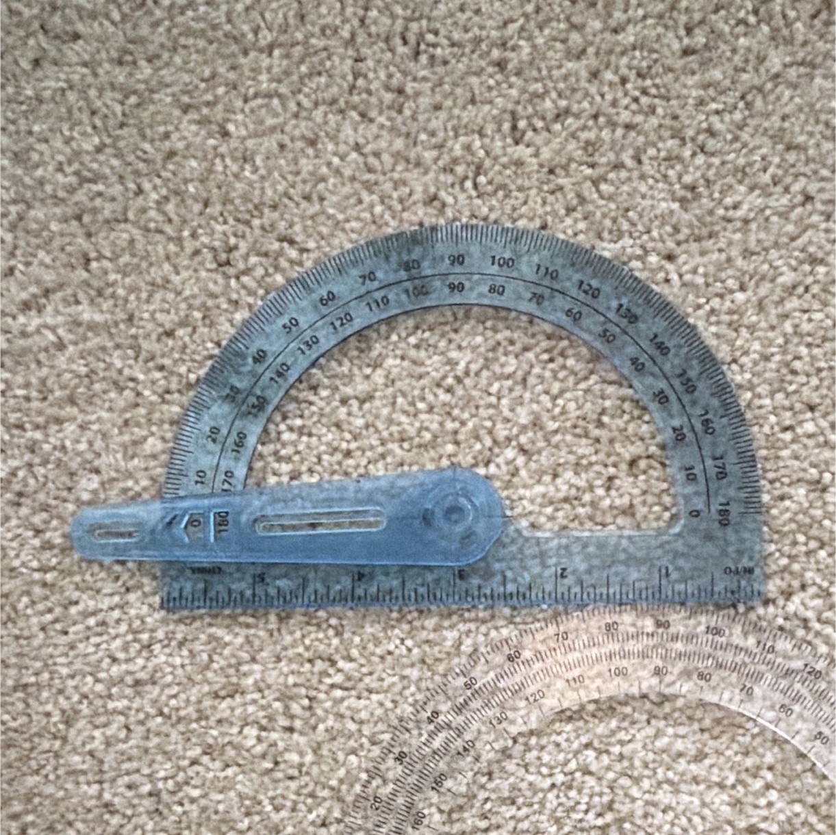 2 Combination Protractor Semi-Circular Head 0-180 Degrees