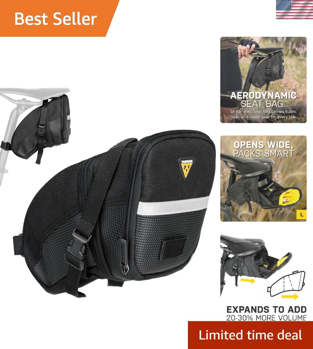 TC2262B Aero Wedge Pack with Strap Mount, Large , Black