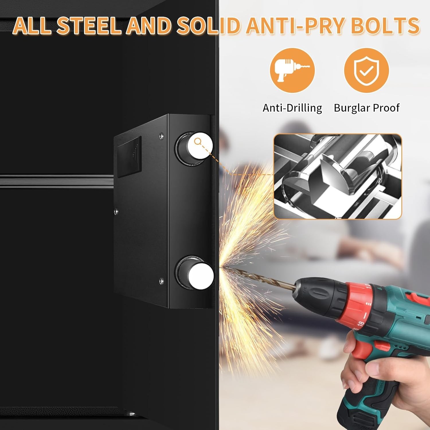 3.3 Cubic Large Fireproof Safe Digital Home Security Box with Keypad and Keys