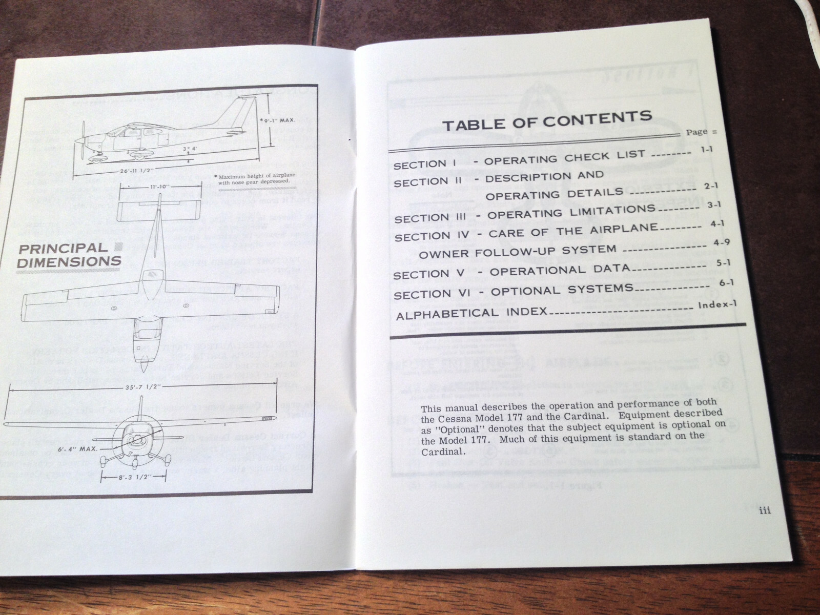 1968 Cessna 177 Cardinal Owner's manual
