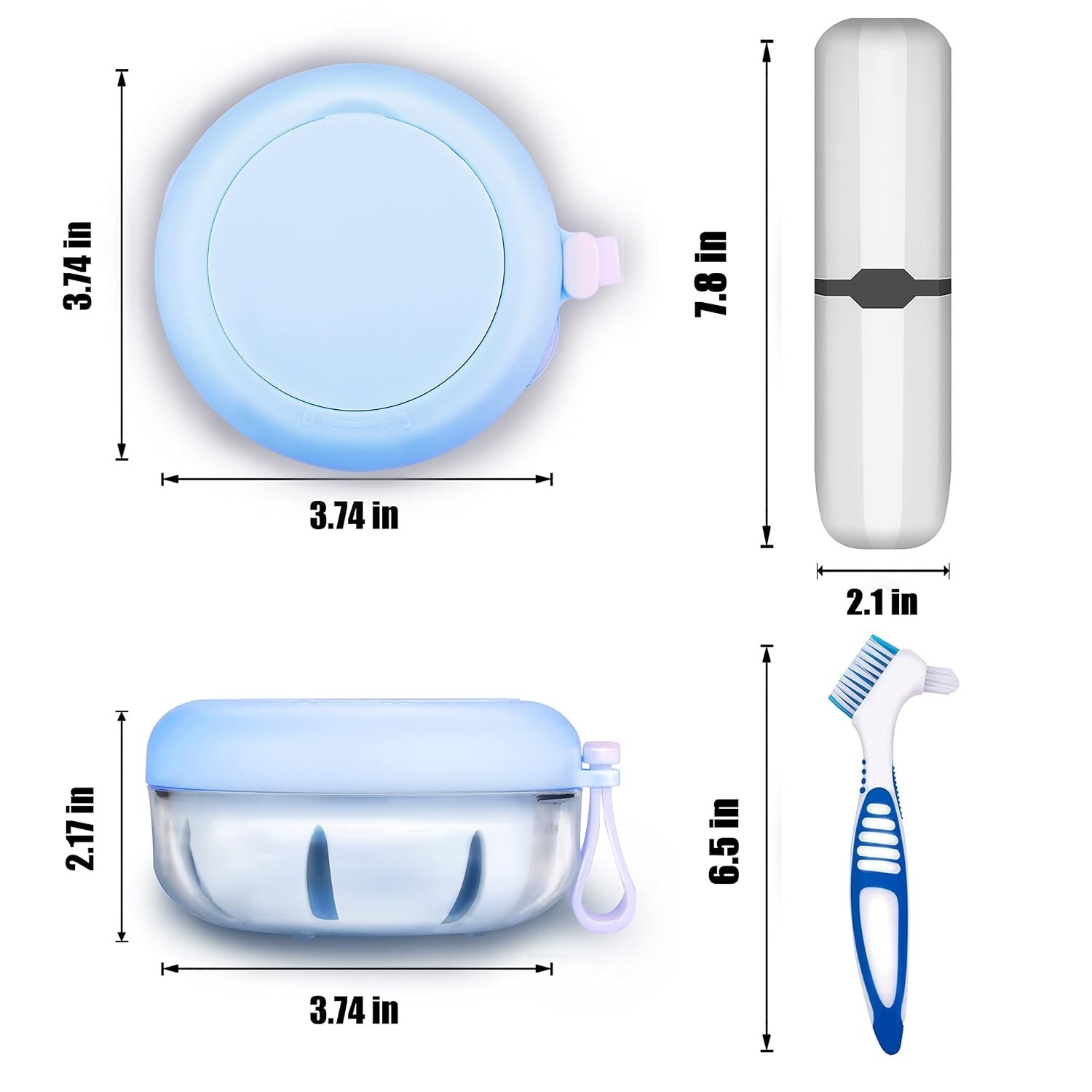 Travel-Ready Retainer Box Set: No-Leak Functionality & Handy Cleaning Brush