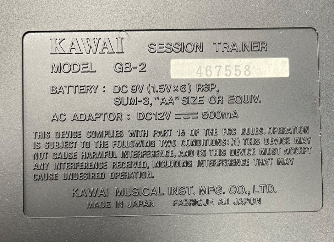 Vtg 80s Kawai GB-2 Digital Drum Machine/Sequencer, Session Trainer
