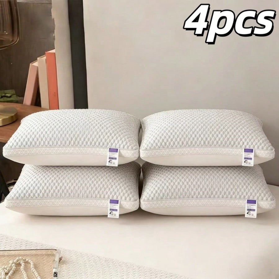 4pack Ice Silk Cervical Pillow Massage Knitted Cool Sleep Adult Bedroom Living