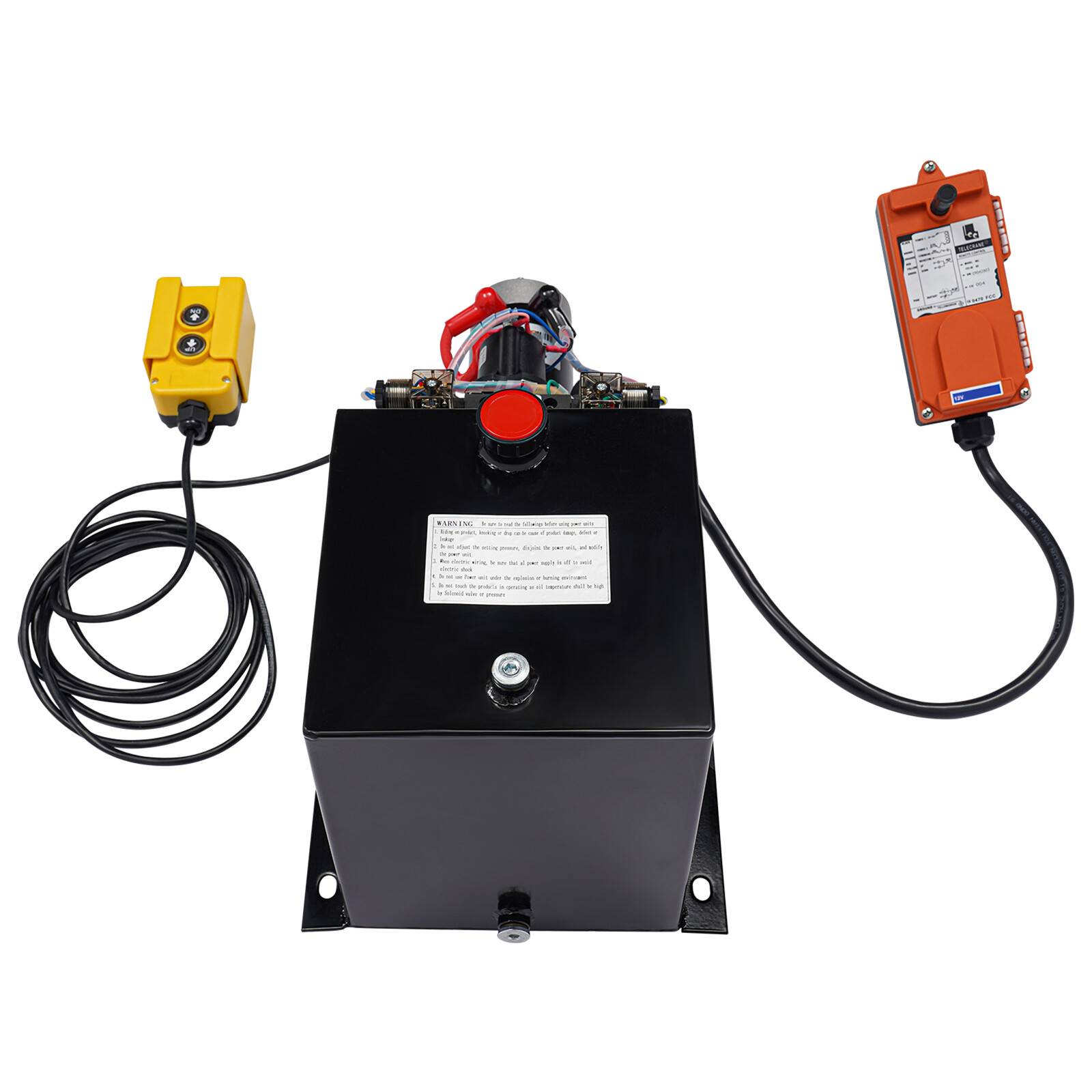 8 Quart Double Acting Hydraulic Pump 12V DC Dump Trailer Power Unit Wireless R/C
