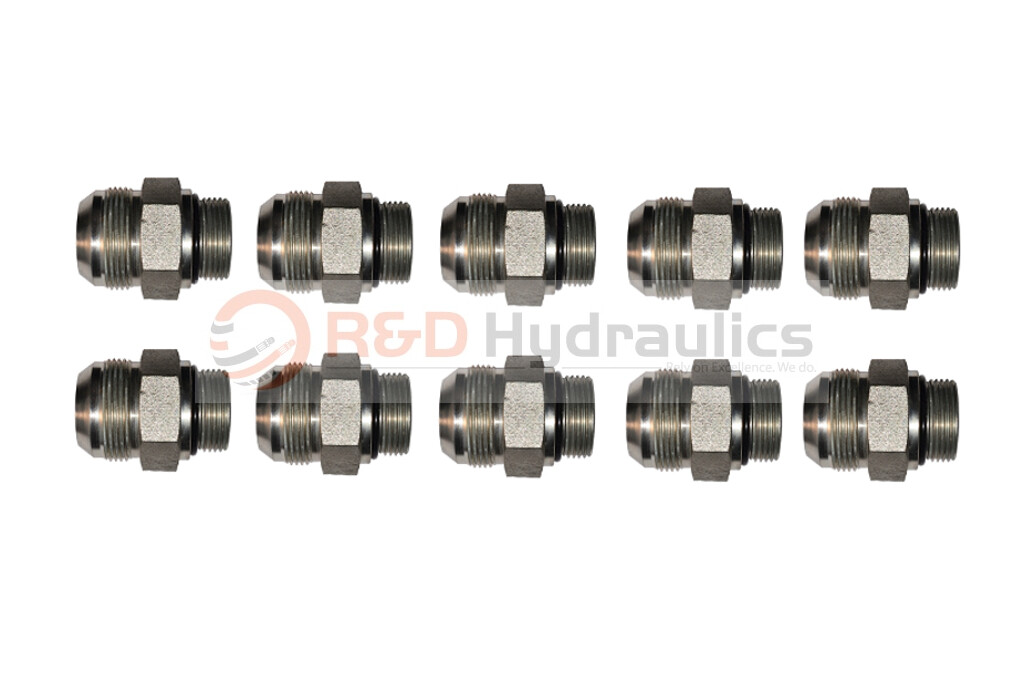 1/2" JIC x ORB Hydraulic Adapter Fitting (10 Pack) 6400-8-8