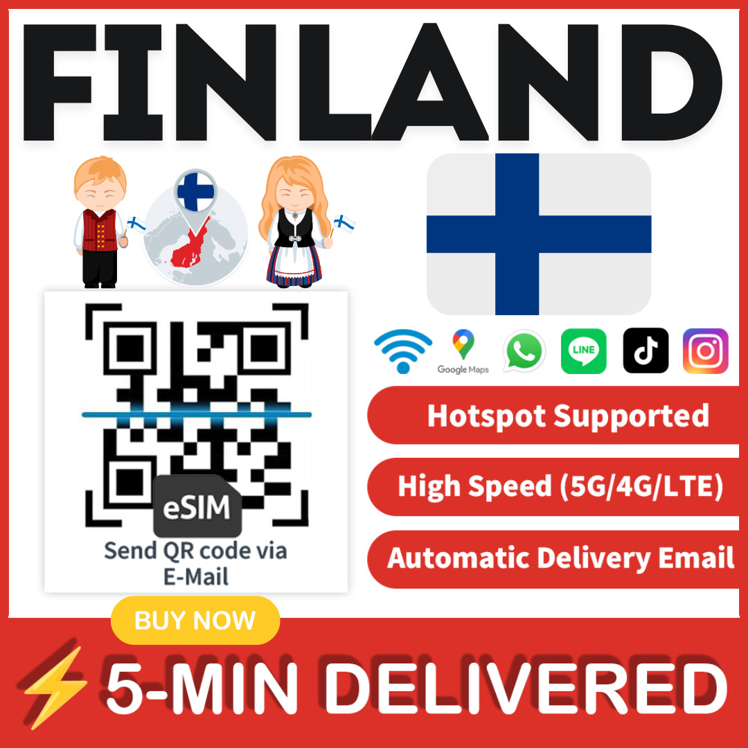 [eSIM] Finland eSIM e-SIM card Travel Sim card Tarjeta eSIM Dato Data only 🛜A+