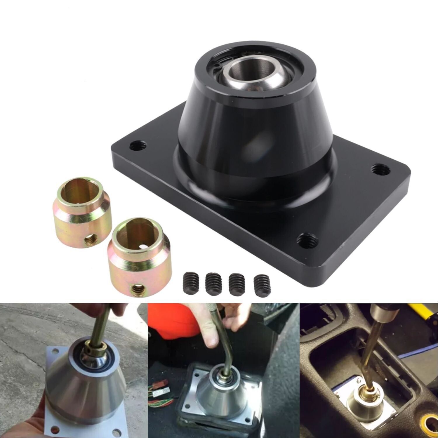 Black Billet Short Throw Quick Shifter Box Base for Peugeot 206 306 Turret Type