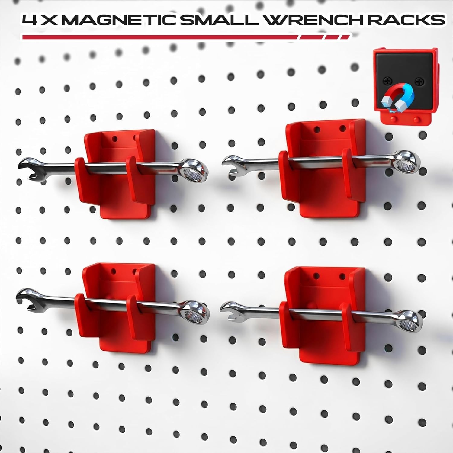 18PCS Magnetic Tool Organizer Set, Includes 8 Screwdriver Holders, 2 Large Wr...