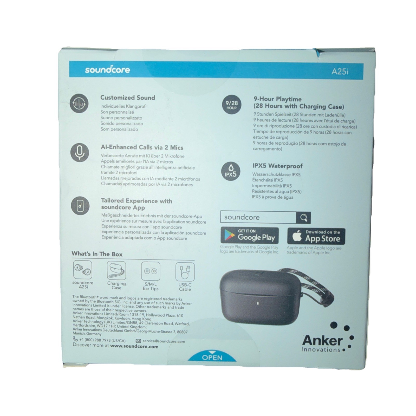 Anker Soundcore A25i True Wireless Bluetooth Earbuds - Black | Noise Reduction