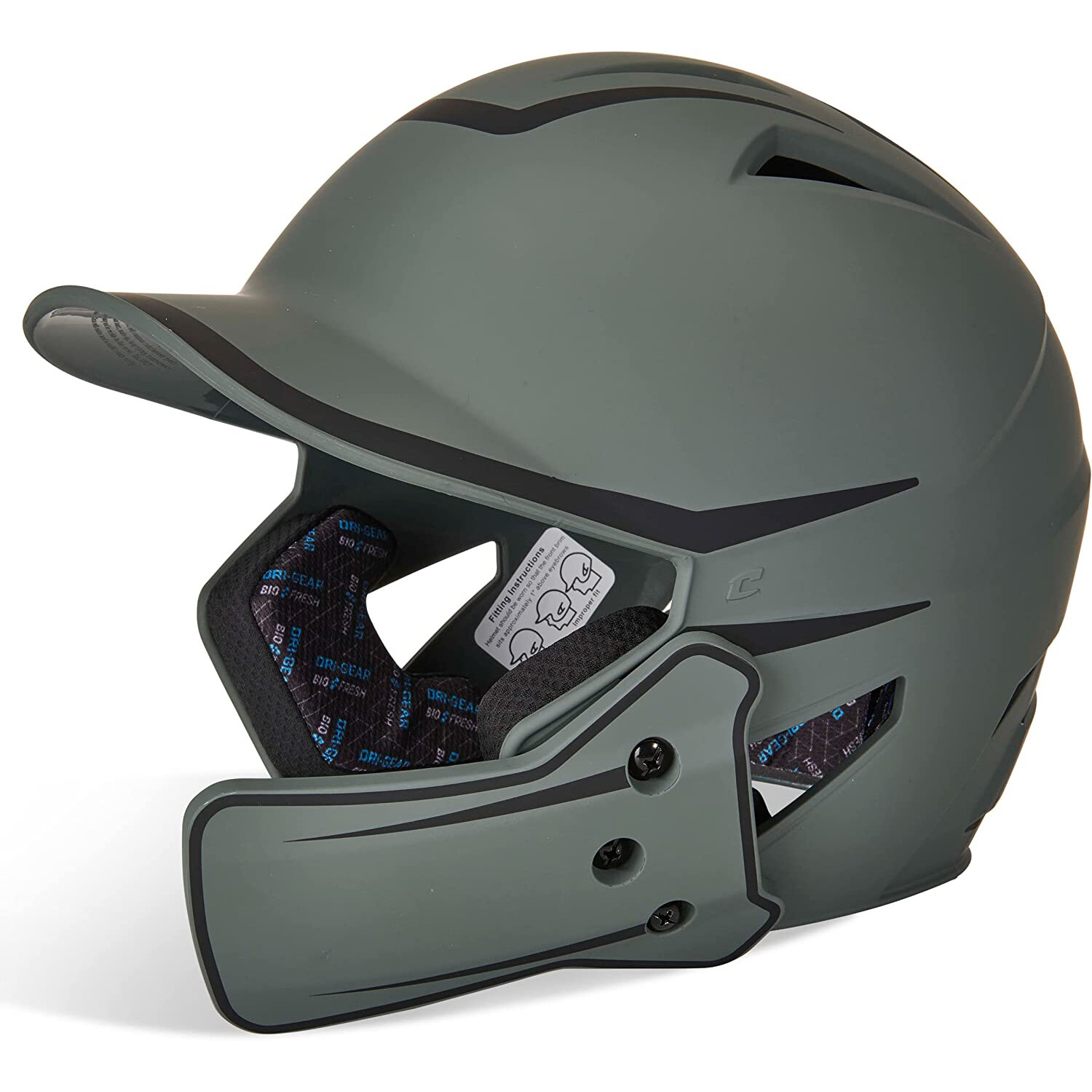 Used Champro HX Legend Plus 2-Tone Bsbll Helmet w/Flap-Graphite-Black-Medium