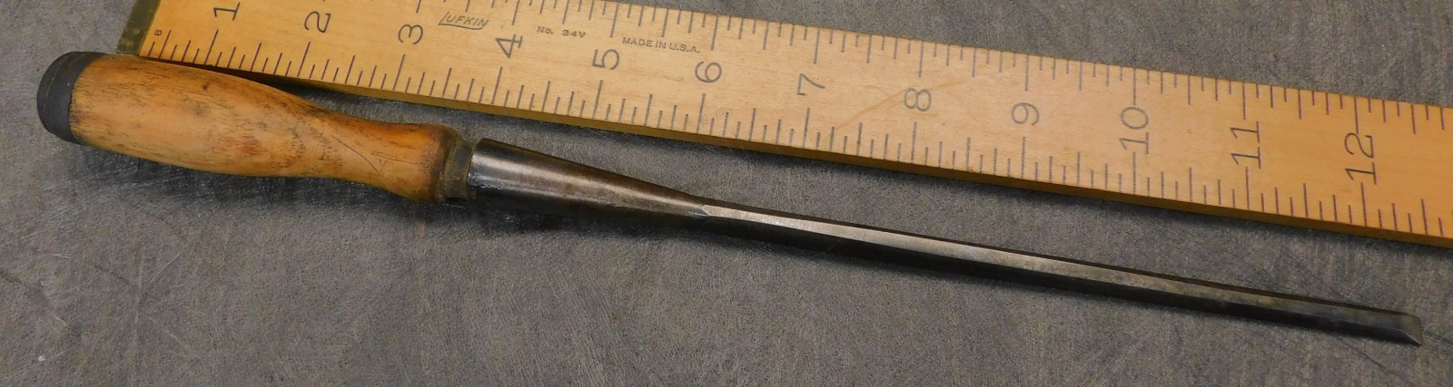 Shure-Kut  1/4" Firmer / Mortise Chisel  Antique Carpenter / Timber Framing Tool