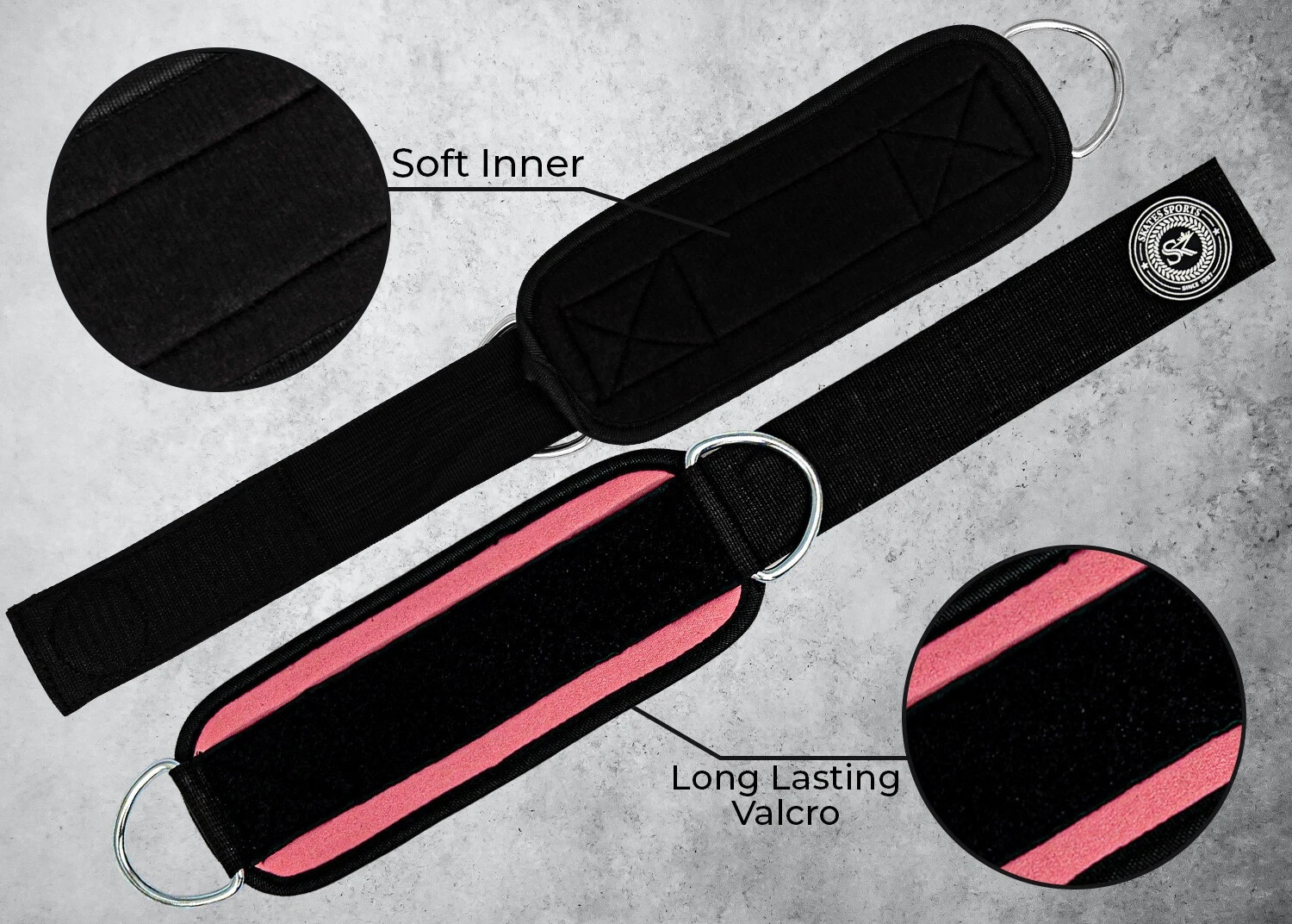 Ankle Straps for Cable Machine Gym Attachment Leg Exercise Weight Lifting D Ring