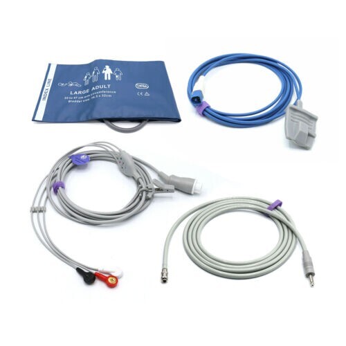 Philips MP5 Accessories Kit Bundle - Cuff, Hose, SpO2, ECG - Same Day Shipping
