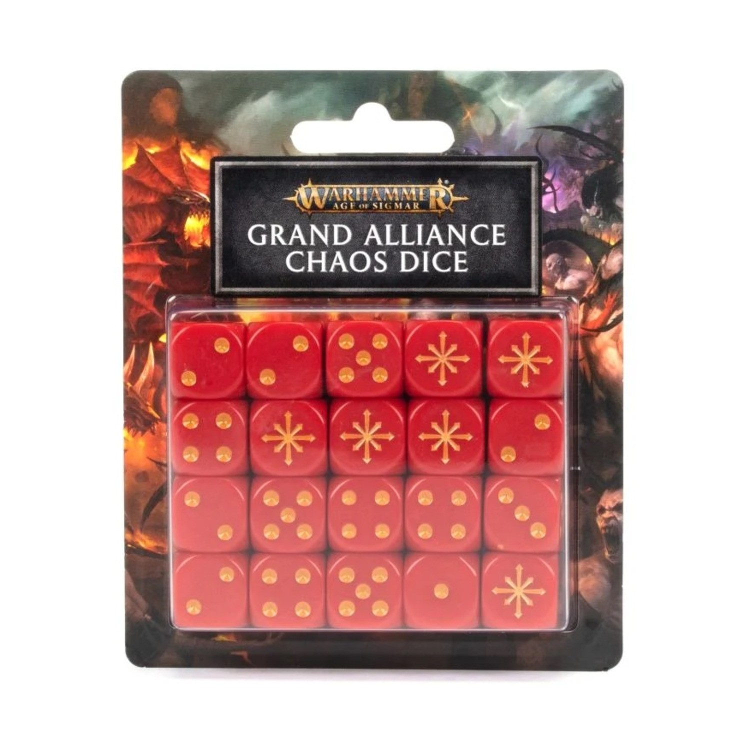 GW Age of Sigmar Dice Grand Alliance Chaos Dice (20) New