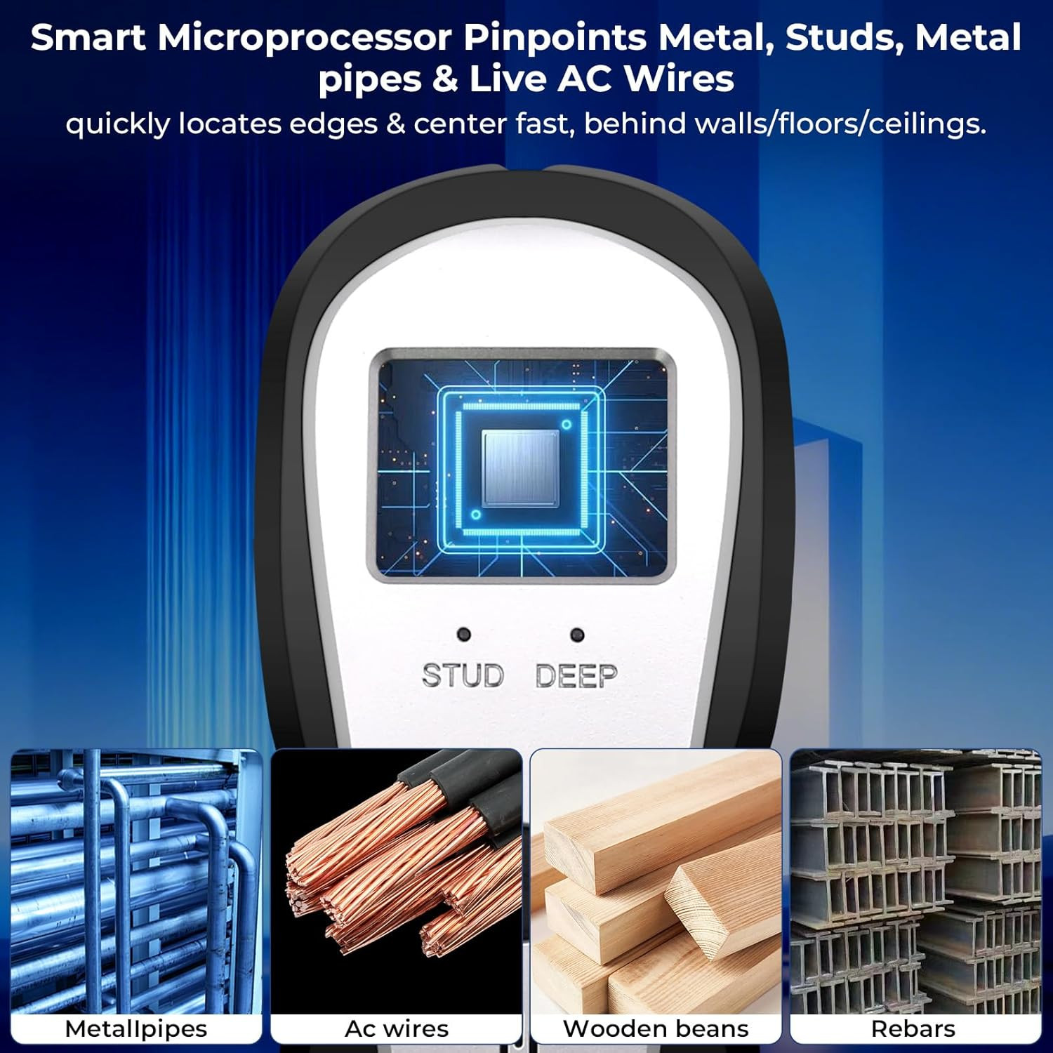 Stud Finder Wall Scanner, Electronic Stud Sensor Detector with LCD Display & Dee