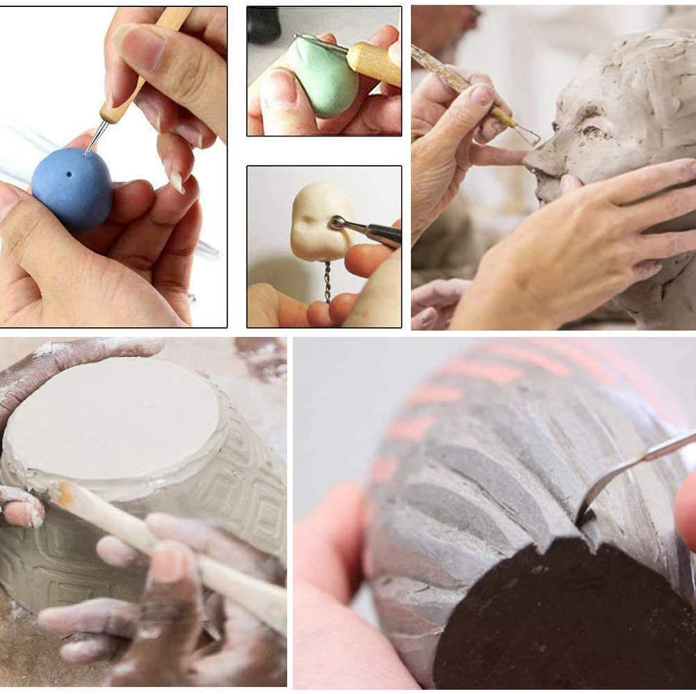 61Pcs Pottery Ceramic Tools & Polymer Clay Sculpting Tools Set for Pottery Model
