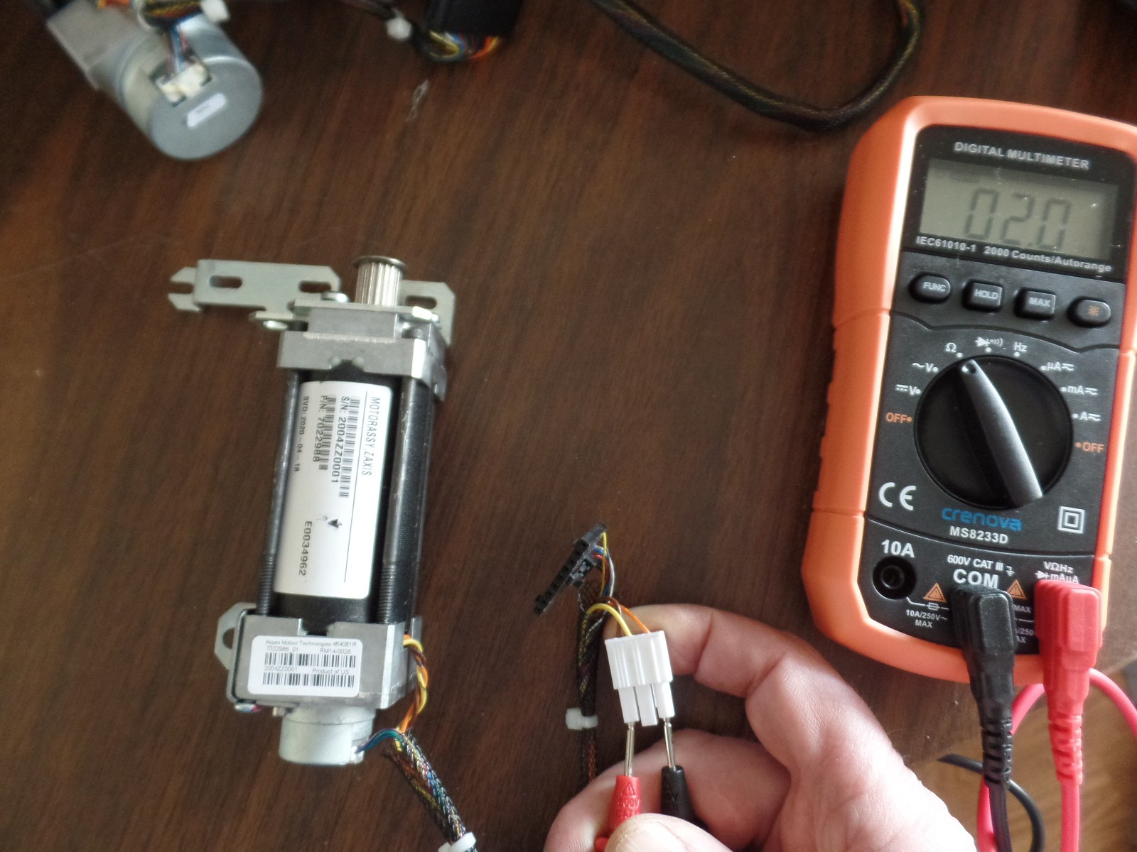 Aspen Motion Technoligies Precision 3Ph-3Wire Stepper motor wFeedback/Brkt-Med