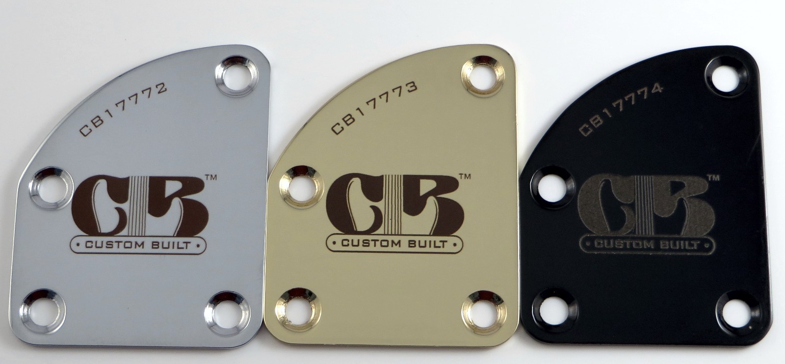 "Custom Built" Dark Laser Engraved Cutaway Contour Heel Neck Plate