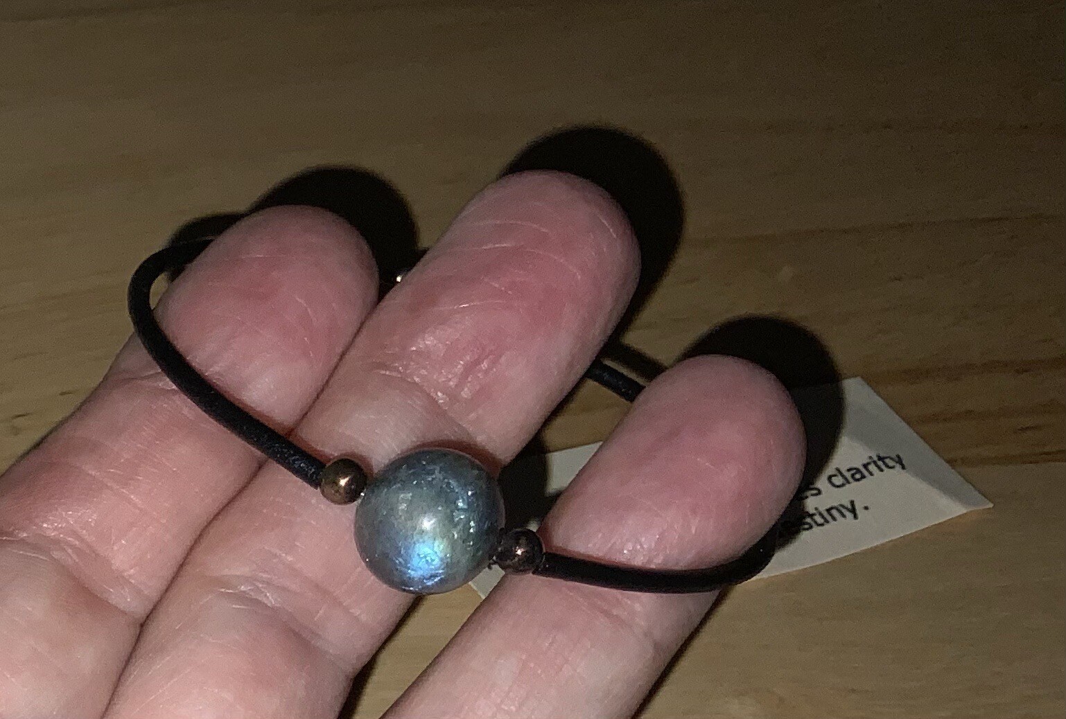 Labradorite Ball Bead, Cord Bracelet