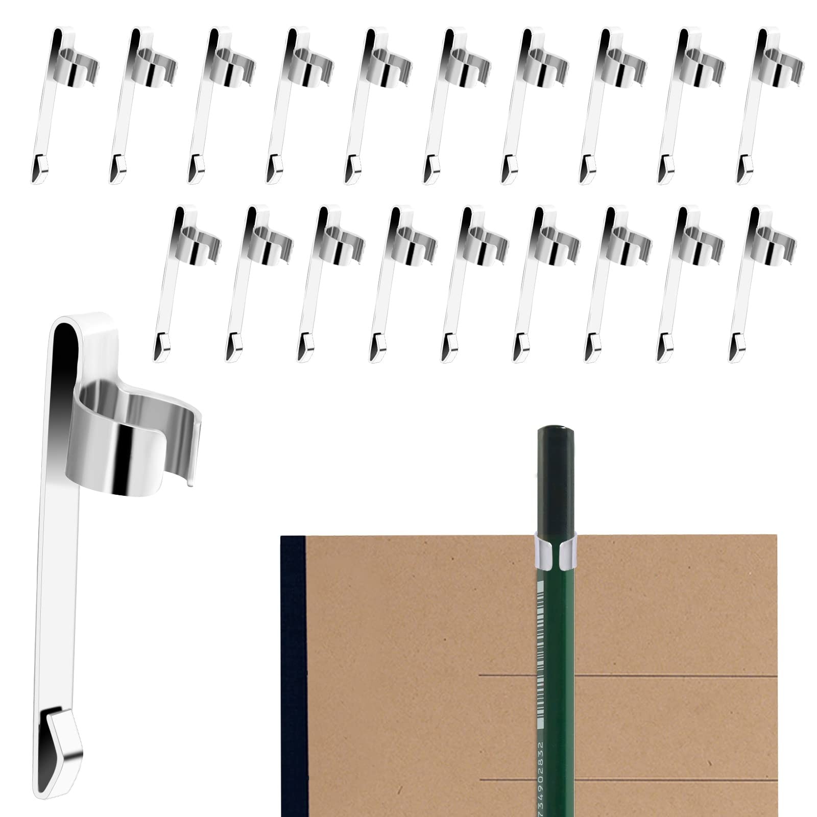 Clip metálico para bolígrafos, sujetalápices, clip para bolsillo de camisa