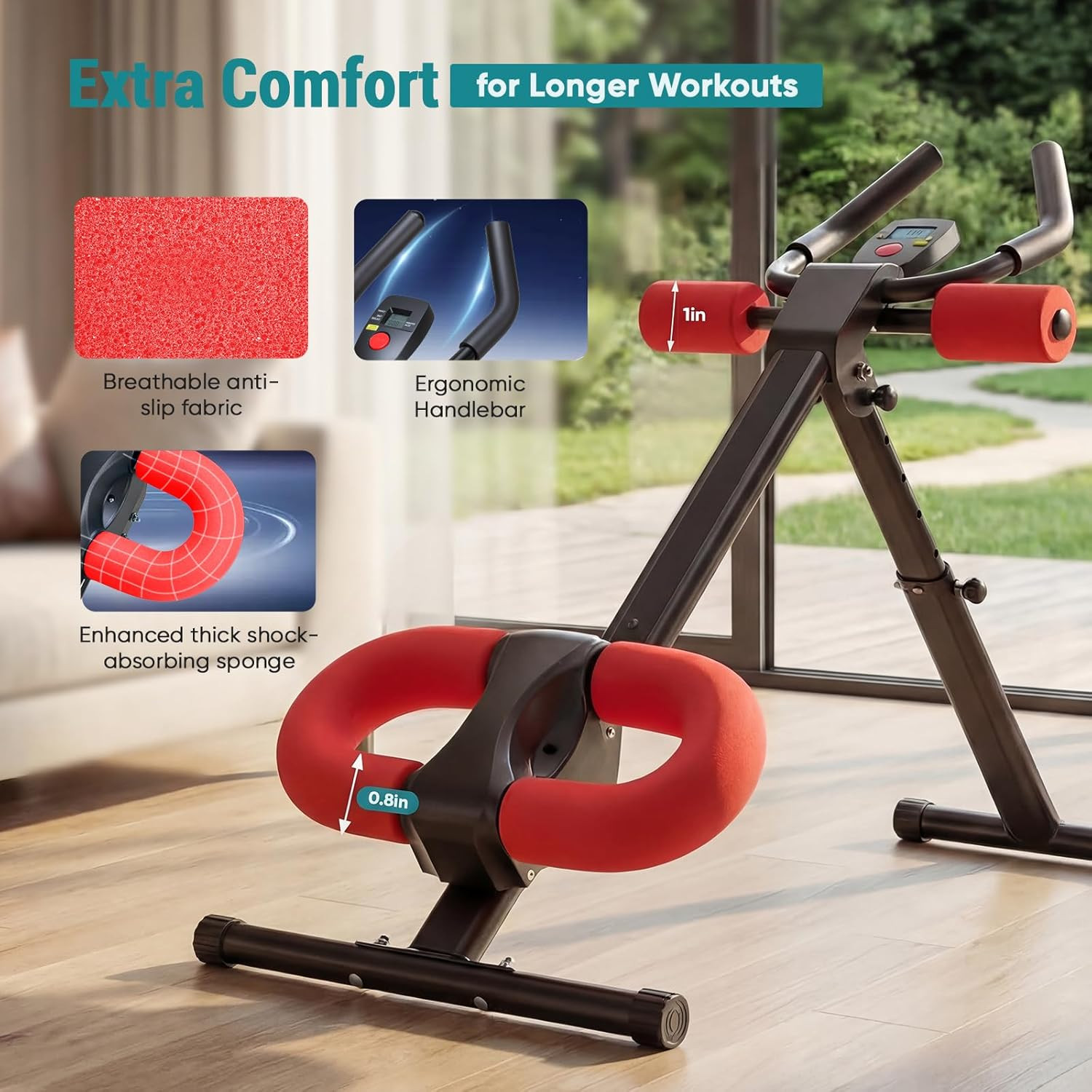 Adjustable Ab Machine for Stomach Workout, Core Workout Equipment for Home Gym,