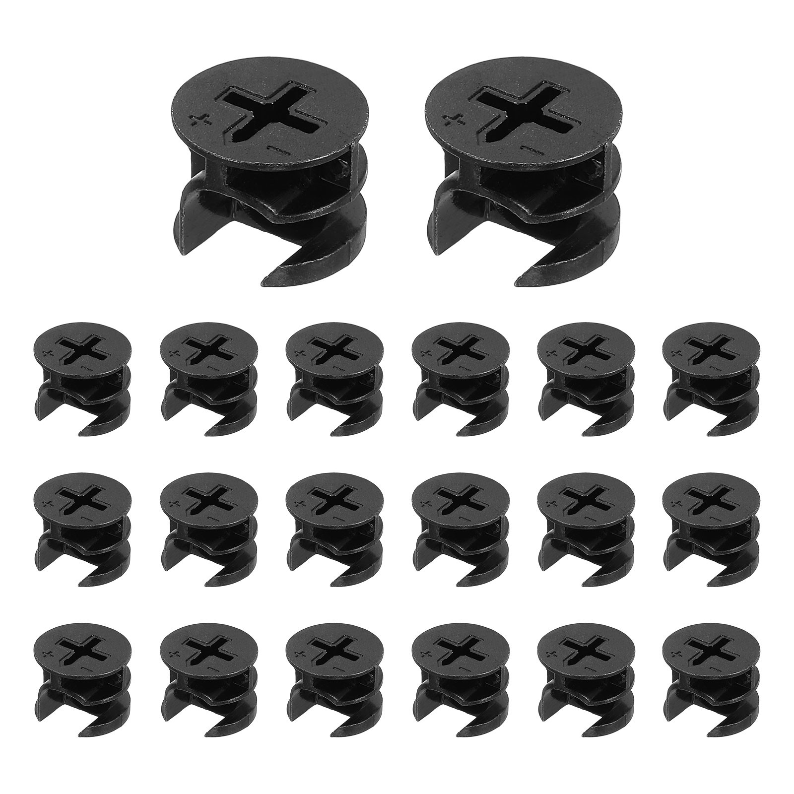 Furniture Cam Lock Fasteners 15 x 12mm, 20Pcs Cam Lock Nut Connectors, Black