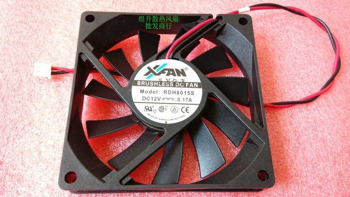 1 pcs  XINRUILIAN Fan RDH8015S DC12V  8015 8CM 2 pin power supply chassis fan