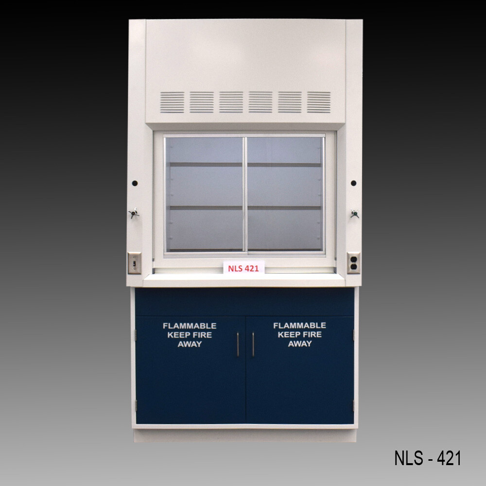 4' x 4' Fisher American Fume Hood w/ Flammable Storage Cabinets / E1-891