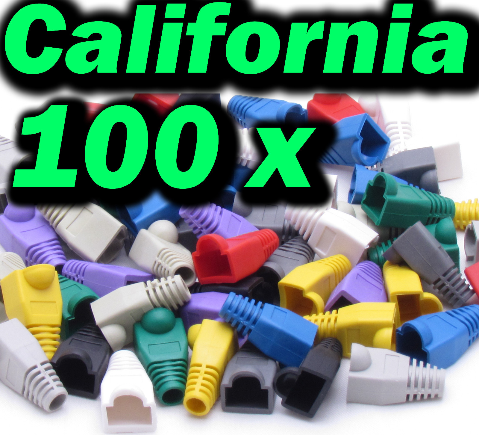 Lot 100 X Pcs Mix Boot CAT5 CAT5E CAT6 RJ45 8P8C Plug Connector End Cap Cable