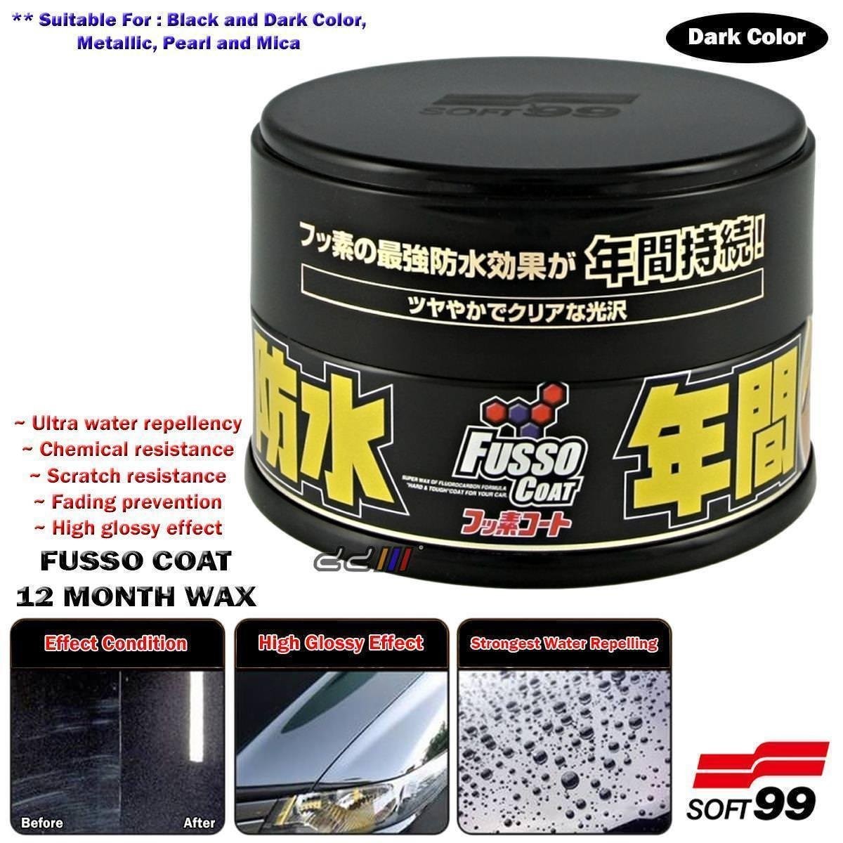 Soft99 Fusso Coat PTFE Car Wax 12 Months Waterproof Dark Color Car AU Stock
