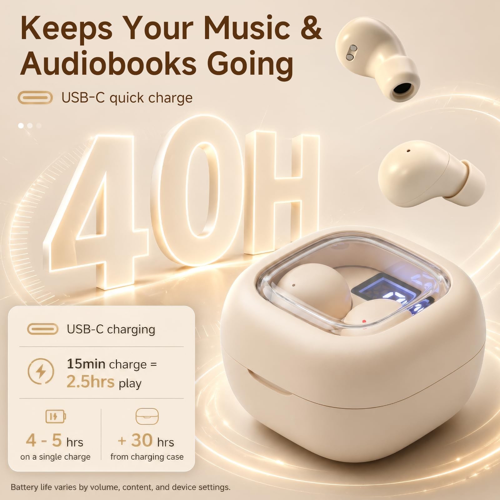 Discreet Mini Invisible Earbuds Wireless Bluetooth Micro Hidden Sleep Tiny Sm...